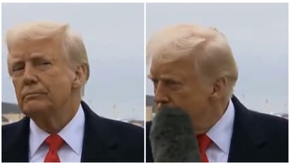 'She just became big story tonight': Trump shoots glare at reporter as she bumps mic in his face (WATCH)