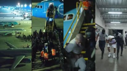 'തല മൊട്ടയടിച്ചു, കയ്യിലും കാലിലും ചങ്ങല'; ഉത്തരവിറങ്ങും മുമ്പ് വെനസ്വേലന്‍ സംഘത്തെ നാടുകടത്തി യുഎസ്