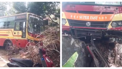 ഡ്രൈവർ ഉറങ്ങിപ്പോയതാകാമെന്ന് നി​ഗമനം; കെഎസ്ആർടിസി സ്വിഫ്റ്റ് ബസ് വീടിന്റെ മതിലിൽ ഇടിച്ച് അപകടം 