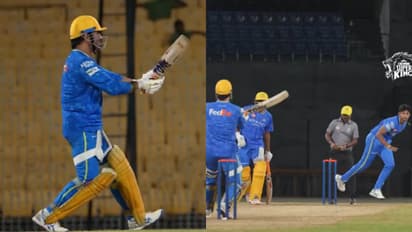 IPL 2025: Ex-CSK skipper MS Dhoni pulls off helicopter shot for a six during team's match practice (WATCH)