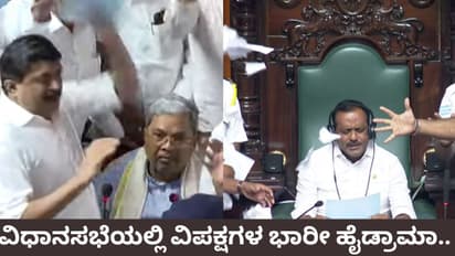 ವಿಧಾನಸಭೆಯಲ್ಲಿ ಬಿಜೆಪಿ ಹೈಡ್ರಾಮಾ, ಸ್ಪೀಕರ್ ಮೇಲೆ ಬಜೆಟ್ ಪ್ರತಿ ಎಸೆದು ಧಿಕ್ಕಾರ ಕೂಗಿದ ಶಾಸಕರು!