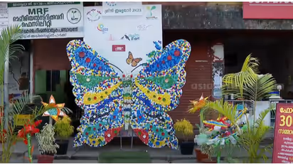 പതിനായിരത്തോളം പ്ലാസ്റ്റിക് കുപ്പികളുടെ അടപ്പുകൾ, ഹരിത കർമ്മസേനയുടെ കരവിരുത്; സെൽഫി പോയിന്റ് വൈറലാകുന്നു