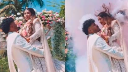 ಪ್ರೀವೆಡ್ಡಿಂಗ್ ಶೂಟ್ ವೇಳೆ ವಧುವಿನ ಬೆನ್ನಿಗೆ ಹತ್ತಿಕೊಂಡ ಬೆಂಕಿ: ವೀಡಿಯೋ ವೈರಲ್