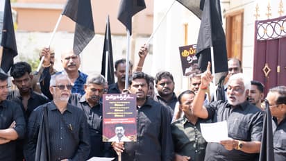 மு.க.ஸ்டாலின் அரசைக் கண்டித்து பாஜகவினர் கருப்பு கொடி போராட்டம்!