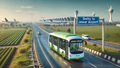jewar airport electric bus service delhi to noida international airport connectivity