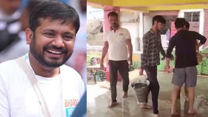 ಕನ್ಹಯ್ಯಾ ಕುಮಾರ್ ಭೇಟಿ ನೀಡಿದ ಬಳಿಕ ಗಂಗಾಜಲದಿಂದ ದೇವಸ್ಥಾನದ ಶುದ್ಧೀಕರಣ