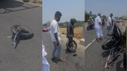 ആലത്തൂരിൽ ദേശീയ പാതയിൽ ഡിവൈഡറിൽ ഇടിച്ച് കയറി ബൈക്ക് രണ്ടായി മുറിഞ്ഞു, യുവാവിന് ഗുരുതര പരിക്കേറ്റു