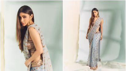 (PHOTOS) Mouni Roy shares pictures in pastel blue saree; gives out Spring vibes