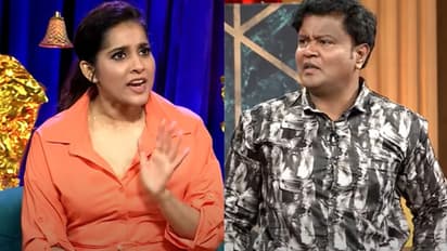 చెప్పు తెగుద్ది.. రమ్మంటూ సైగ చేసిన జబర్దస్త్ కమెడియన్‌కి యాంకర్‌ రష్మి మాస్‌ వార్నింగ్‌ 