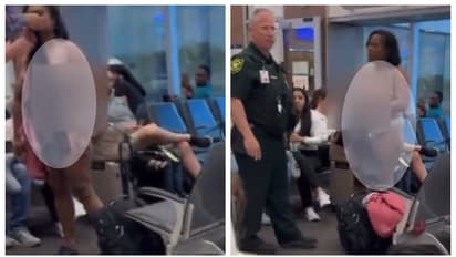 എയർപോർട്ടിൽ വച്ച് തർക്കത്തിനിടെ വിവസ്ത്രയായി യുവതി; ഇനി വിമാനം കയറാൻ മാനസികനില പരിശോധന വേണമെന്ന് സോഷ്യൽ മീഡിയ