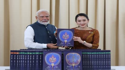 Thailand PM Shinawatra gifts PM Modi 80-Volume 'World Tipitaka' holy scriptures (WATCH)