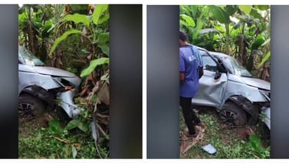 കരിപ്പൂരിൽ നിന്ന് ഇരിക്കൂറിലേക്ക് പോയ കാർ നിയന്ത്രണം വിട്ട് താഴ്ചയിലേക്ക് മറിഞ്ഞ് അപകടം