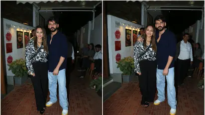 (PHOTOS) Sonakshi Sinha, Zaheer Iqbal pose for paps after date-night