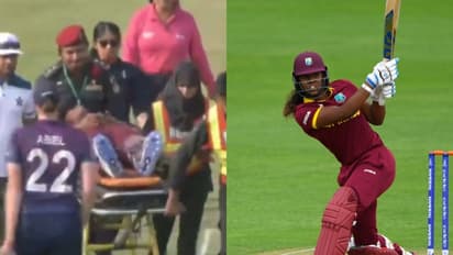 റിട്ടയർഡ് ഹർട്ടായി സ്ട്രെച്ചറില് മടങ്ങി, തിരിച്ചെത്തി സെഞ്ച്വറി; അമ്പരപ്പിച്ച് ഹെയ്ലി മാത്യൂസിന്റെ പോരാട്ടം