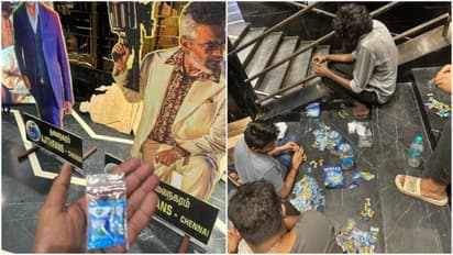 குட் பேட் அக்லி பார்க்க வருபவர்களுக்கு ஹால்ஸ் மிட்டாய் சப்ளை செய்யும் அஜித் ரசிகர்கள்