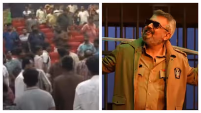 திரையரங்கில் விஜய் ரசிகர்களை வெளுத்த அஜித் ரசிகர்கள்! ப்ளூ சட்டை மாறன் வெளியிட்ட வீடியோ!