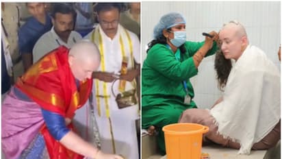 Pawan Kalyan’s wife Anna offers prayers at Tirupati, shaves head after son’s recovery [WATCH]
