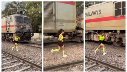 'ഒന്ന് ചിന്തിക്കൂ... ട്രെയിന് ഒപ്പം ഓടുന്നതിന്‍റെ കാര്യമെന്താണ്?'; യുവതിയുടെ വൈറല്‍ വീഡിയോയ്ക്ക് രൂക്ഷ വിമർശനം