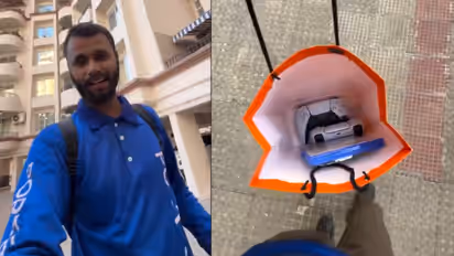 lucknow viral video porter gamer cd delivery order from tower to tower