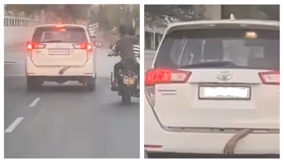 ഓടുന്ന കാറിന്റെ ഡിക്കിയിൽ നിന്ന് പുറത്തേക്ക് കിടക്കുന്ന കൈ, പരിഭ്രാന്തരായി നാട്ടുകാർ; പിടിച്ചപ്പോൾ പ്രാങ്ക്