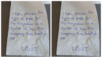 टॉयलेट पेपर पर रिजाइन लेटर! वायरल हो रहा है कर्मचारी का अनोखा विरोध