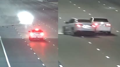 ഒരു നിമിഷത്തെ അശ്രദ്ധ, റോഡിൽ തലകീഴായി മറിഞ്ഞ് കാർ, ഗുരുതര കുറ്റമെന്ന് ആവർത്തിച്ച് മുന്നറിയിപ്പ് നൽകി പൊലീസ്