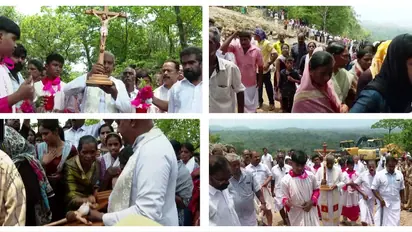 തൊമ്മൻകുത്തിൽ കുരിശ് പൊളിച്ച സ്ഥലത്തേക്ക് കുരിശിന്റെ വഴിയുമായി വിശ്വാസികൾ; തടഞ്ഞ് വനംവകുപ്പ് ഉദ്യോഗസ്ഥർ