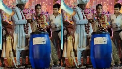 hamirpur wedding viral video dulha gift neela drum dulhan reaction