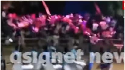 ഭീതി നിറയ്ക്കുന്ന ദൃശ്യങ്ങൾ; ട്രോഫി പരേഡിനിടെ പിന്നോട്ട് തകർന്ന് വീഴുന്ന ഗാലറി, ടിക്കറ്റിന് വാങ്ങിയത് 50 രൂപ