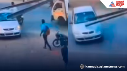 ಸಮೀಪದಲ್ಲೇ ಪಾಸಾಯ್ತು ಸಾವು: ಚಲಿಸುತ್ತಿದ್ದ ಕಾರಿನ ಮುಂಭಾಗದ ಗ್ಲಾಸ್ ಸೀಳಿ ಒಳ ನುಗ್ಗಿದ ಕಬ್ಬಿಣದ ರಾಡ್