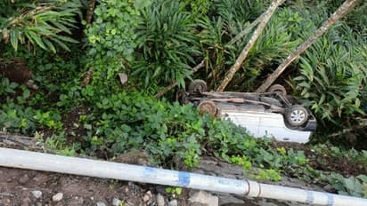 അപകടത്തിൽപ്പെട്ട വാഹനത്തിൽ ഭാര്യയെ ഉപേക്ഷിച്ച് ഭർത്താവ് രക്ഷപ്പെട്ടു; ഗുരുതരമായി പരിക്കേറ്റ സ്ത്രീ ചികിത്സയിൽ