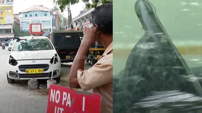 പാലാരിവട്ടത്തെ 'ദി കാർ'; റോഡിലെ വെറൈറ്റി ഡിവൈഡറെന്ന് ചിലർ, ഫിയറ്റിന്റെ പുൻഡോ, പൊല്ലാപ്പ് പിടിച്ച് നാട്ടുകാർ
