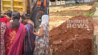 സ്ത്രീകളുടെ മേൽ ജെസിബിയില്‍ നിന്ന് മണ്ണ് കോരിയിട്ടു; മണ്ണടിക്കുന്നതിന് വിഴിഞ്ഞത്ത് ചേരി തിരിഞ്ഞ് തര്‍ക്കം