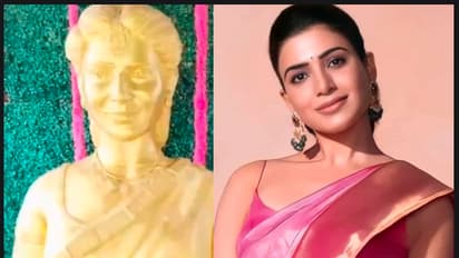 தங்க நிற சிலையுடன் சமந்தாவுக்கு கோவில் கட்டி பிறந்தநாளை ஜோராக கொண்டாடிய ரசிகர்! 