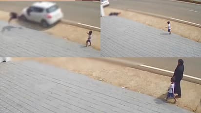 റോഡരികിലൂടെ നടക്കുന്നതിനിടെ കാർ ഇടിച്ച് തെറിപ്പിച്ചു; യവതിക്ക് പരിക്ക്, കുട്ടി രക്ഷപ്പെട്ടത് അത്ഭുതകരമായി