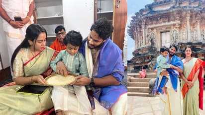 Photos: ಶೃಂಗೇರಿ ಶಾರದಾಂಬೆ ಸನ್ನಿಧಿಯಲ್ಲಿ ಮಗನಿಗೆ ಅಕ್ಷರಾಭ್ಯಾಸ ಮಾಡಿಸಿದ ನಿಖಿಲ್‌ ಕುಮಾರಸ್ವಾಮಿ