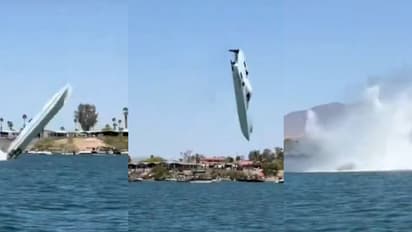 റെക്കോർഡ് 'വേഗം' കരസ്ഥമാക്കാനുള്ള പാച്ചിൽ, അന്തരീക്ഷത്തിൽ പറന്നുയർന്ന് മലക്കം മറിഞ്ഞ് സ്പീഡ് ബോട്ട്, അപകടം 