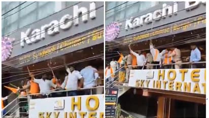 പ്രശസ്തമായ കറാച്ചി ബേക്കറി അടിച്ചു തകർക്കാൻ ശ്രമം; 'പാകിസ്ഥാൻ മൂർദ്ദാബാദ്' മുഴക്കി, വടികൾ കൊണ്ട് ഗ്ലാസിലടിച്ചു