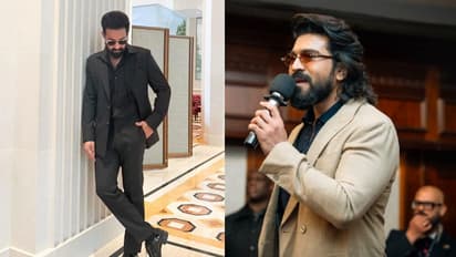 లండన్ లో RRR హీరోల సందడి.. వేదికపైనే ఎన్టీఆర్ కి సర్ప్రైజ్ ఇచ్చిన రాంచరణ్ 