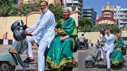 Karnataka mother-son duo on 98,800 km pilgrimage across India and beyond on a father’s scooter