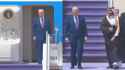 റിയാദിൽ പറന്നിറങ്ങി ഡോണൾഡ് ട്രംപ്, നേരിട്ടെത്തി സ്വീകരിച്ച് സൗദി കിരീടാവകാശി