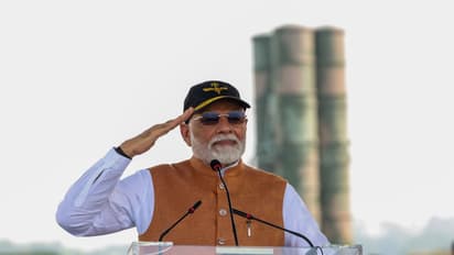Narendra Modi at Adampur airbase 