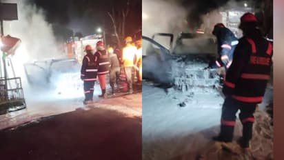 വേങ്ങര സ്വദേശി എത്തിയ കാർ, ലക്കിടിയിൽ ചായകുടിക്കാനിറങ്ങിയതിന് പിന്നാലെ കത്തിയമർന്നു; തലനാരിഴക്ക് രക്ഷപെട്ടു