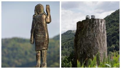 യുഎസ് പ്രഥമ വനിത മെലാനിയ ട്രംപിന്റെ വെങ്കല പ്രതിമയെ കണങ്കാലിൽ വച്ച് വെട്ടിമാറ്റി, അതും ജന്മനാട്ടിൽ!