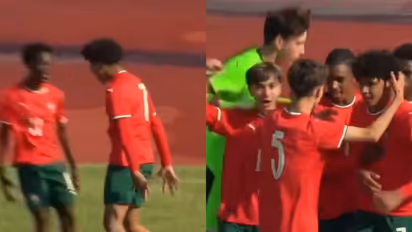 പോർച്ചുഗലിനായി ഇരട്ടഗോളുമായി ക്രിസ്റ്റ്യാനൊ ജൂനിയര്; പിന്നാലെ 'സൂയ്' ആഘോഷം, വീഡിയോ