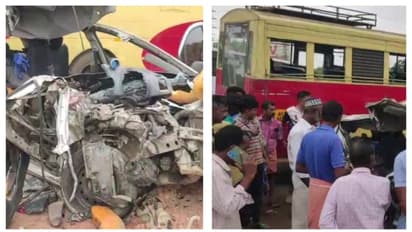 കരുവാറ്റയിൽ നിയന്ത്രണം വിട്ട കെഎസ്ആർടിസി ബസ് കാറിലേക്ക് ഇടിച്ചുകയറി അപകടം; ഒരു മരണം, 3 പേർക്ക് പരിക്ക്