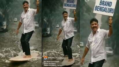 ಬೆಂಗಳೂರು ಮಳೆ ನೀರಿನ ಪ್ರವಾಹದಲ್ಲಿ ಸರ್ಫಿಂಗ್ ಆಡುತ್ತಿರುವ ಡಿ.ಕೆ. ಶಿವಕುಮಾರ್; ಬಿಜೆಪಿ ಹಂಚಿಕೊಂಡ ವಿಡಿಯೋ ವೈರಲ್!
