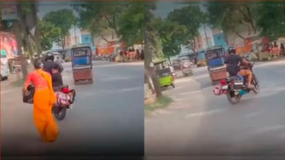  ಹೆಂಡ್ತಿ ಬೈಕಿಂದ ಬಿದ್ರು ಗೊತ್ತಾಗಿಲ್ಲ: ಕುಡುಕ ಬೈಕರ್‌ ವೀಡಿಯೋ ವೈರಲ್