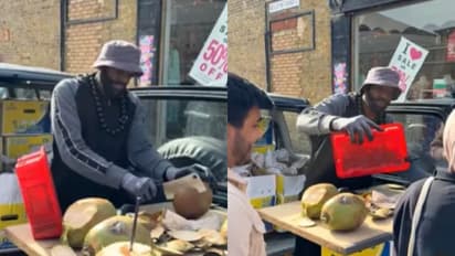 'ഇയാൾക്ക് ആധാർ കൊടുക്കണം' കാഴ്ച കണ്ടവർ പറയുന്നു, 'നാരിയൽ പാനി പീ ലോ' എന്നുപറഞ്ഞ് ലണ്ടനിൽ സായിപ്പിന്റെ കച്ചവടം