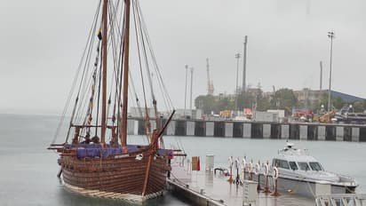 ಕದಂಬ ನೌಕಾನೆಲೆಯಲ್ಲಿ 5ನೇ ಶತಮಾನ ಮಾದರಿಯ ಕೌಂಡಿನ್ಯ ಹಡಗು ಲೋಕಾರ್ಪಣೆ